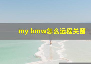 my bmw怎么远程关窗